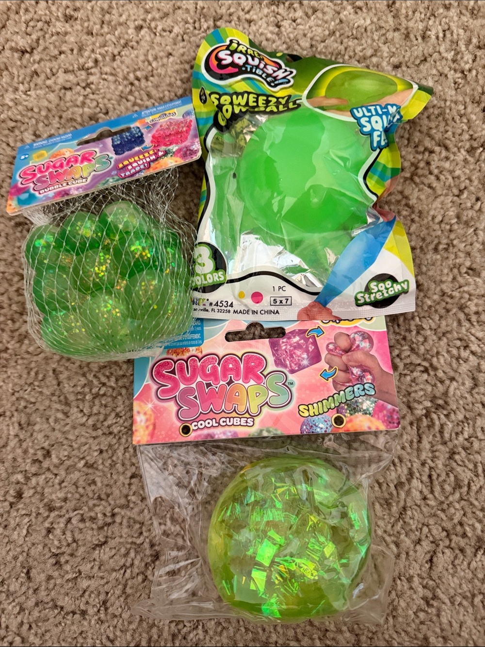 Green squishy bundle of 3